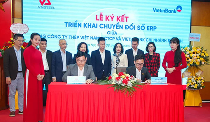 VietinBank Ba Đình và Tổng Công ty Thép Việt Nam hợp tác chuyển đổi số ERP