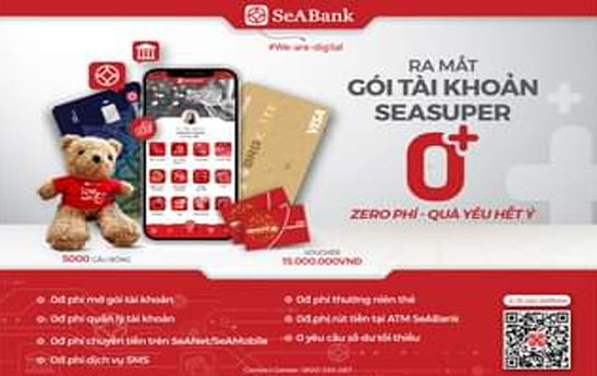 SeABank khuyến mãi sử dụng gói tài khoản SeASuper 0+