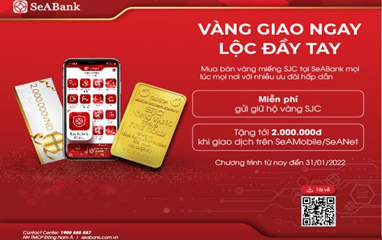 SeABank mở rộng cung cấp dịch vụ bán vàng SJC trực tuyến