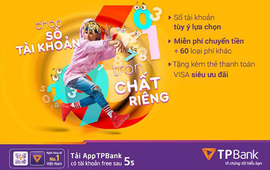 TPBank ưu đãi độc đáo với số tài khoản tự chọn