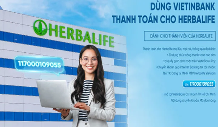Thành viên Herbalife đã có thể thanh toán trực tiếp qua VietinBank