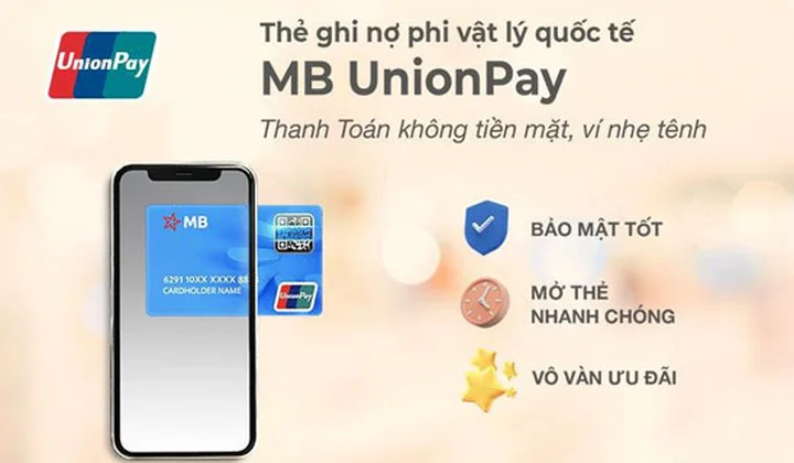 Thẻ ghi nợ phi vật lý quốc tế MB UnionPay - thanh toán không tiền mặt