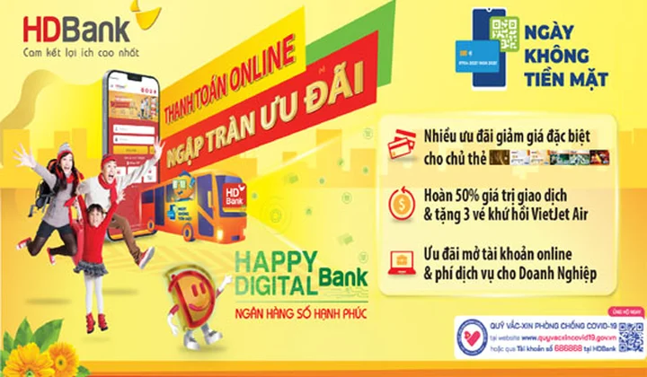 Trúng nhà, trúng xe, nhận ngay ưu đãi hoàn tiền 50% khi thanh toán không tiền mặt với HDBank