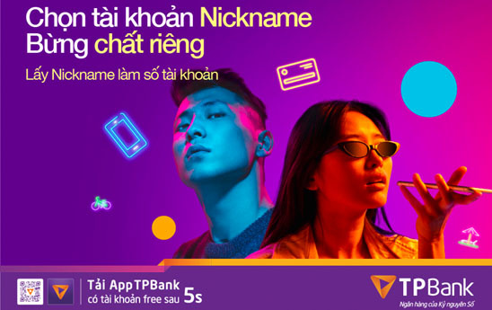 Tự tạo số tài khoản theo Nickname trên app TPBank