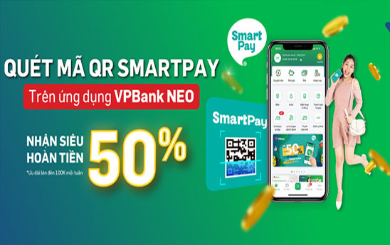 VPBank khuyến mãi khách hàng sử dụng QR SmartPay