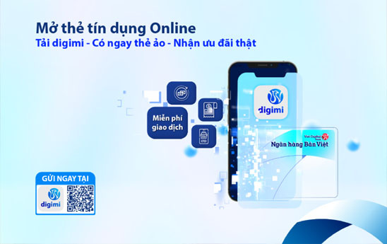 Viet Capital Bank triển khai tính năng mở thẻ tín dụng online tại Ngân hàng số digimi