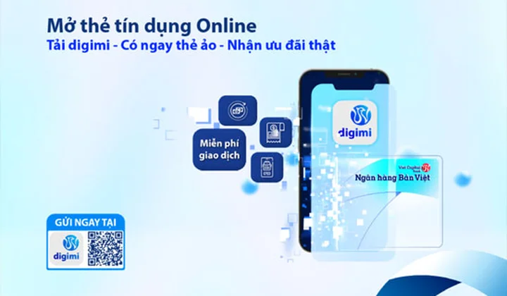 Viet Capital Bank triển khai tính năng mở thẻ tín dụng online tại Ngân hàng số digimi