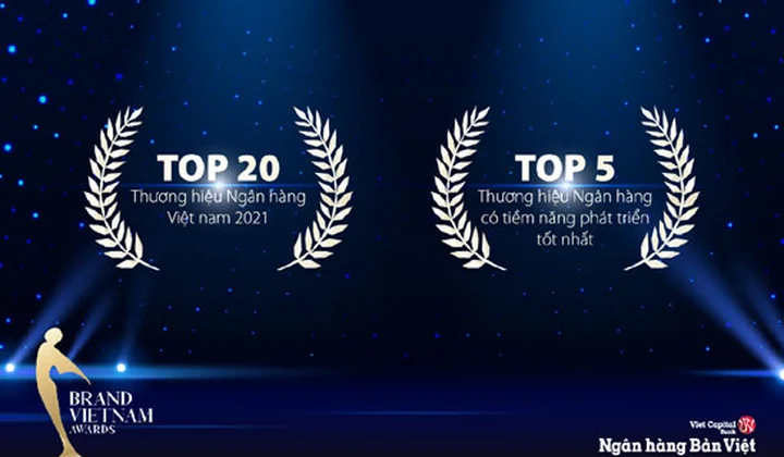 Viet Capital Bank nhận 2 giải thưởng thương hiệu Ngân hàng Việt Nam 2021
