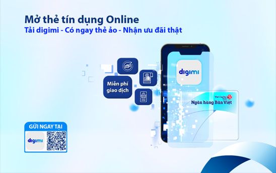 Viet Capital Bank triển khai tính năng mở thẻ tín dụng online tại Ngân hàng số digimi