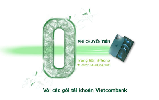 Vietcombank khuyến mại “0 phí chuyển tiền - Trúng liền iPhone”