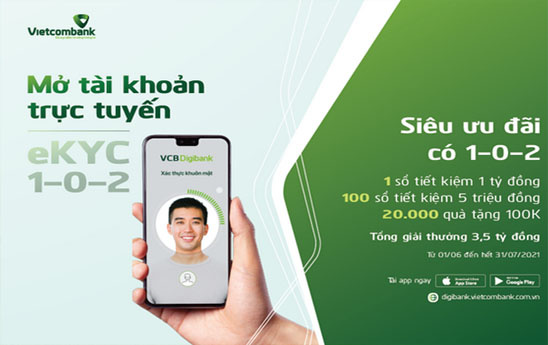 Vietcombank khuyến mãi mở tài khoản trực tuyến