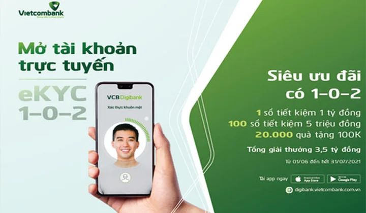 Vietcombank khuyến mãi mở tài khoản trực tuyến
