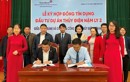 VietinBank Hà Giang ký hợp đồng cấp tín dụng 65 tỷ đồng đầu tư Dự án Thủy điện Nậm Ly 2