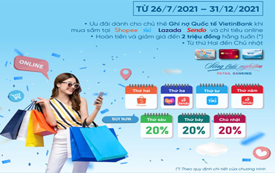 VietinBank khuyến mãi “Mỗi ngày một sàn - Tiền hoàn cực đã”