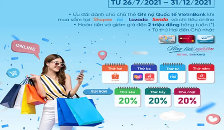 VietinBank khuyến mãi “Mỗi ngày một sàn - Tiền hoàn cực đã”