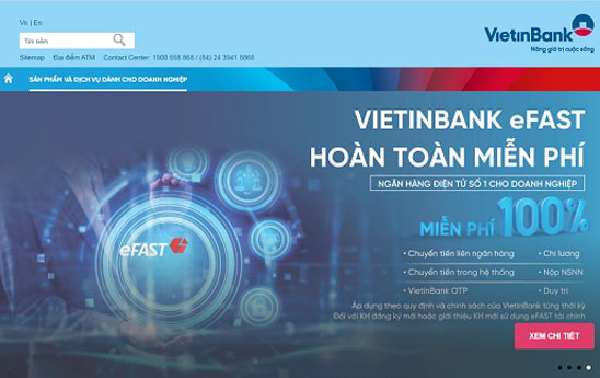 VietinBank ra mắt cổng thông tin eFAST phiên bản hoàn toàn mới