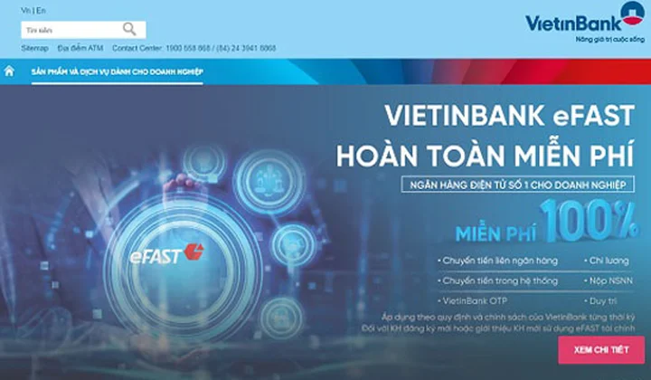 VietinBank ra mắt cổng thông tin eFAST phiên bản hoàn toàn mới