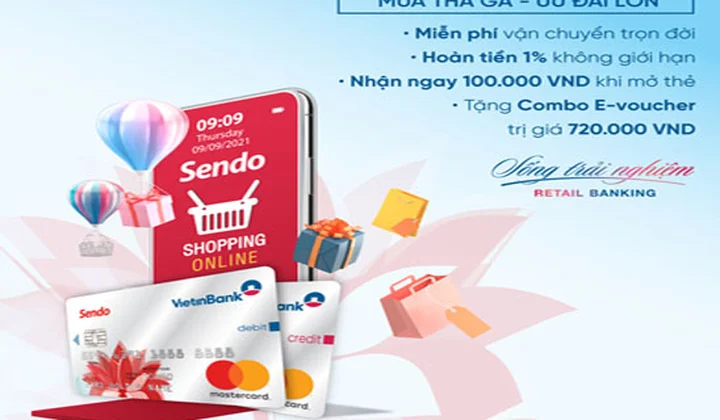 VietinBank tặng chủ thẻ tín dụng phí vận chuyển khi mua sắm trên Sendo