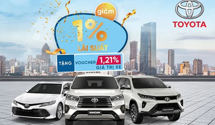 VietinBank ưu đãi khách hàng mua xe Toyota trả góp