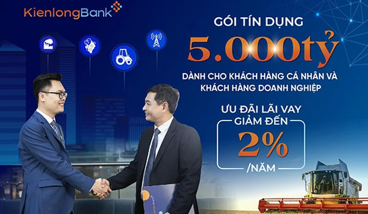 KienlongBank giảm lãi suất cho vay lên đến 2%/năm