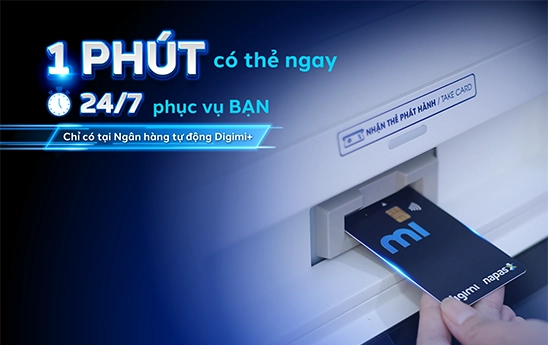 Mở và nhận thẻ ngay trong 1 phút tại Digimi+