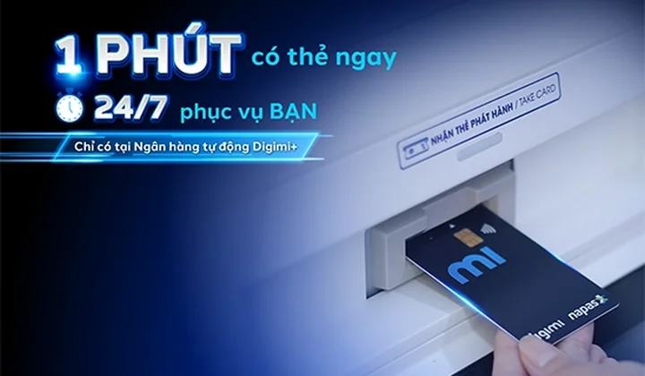 Mở và nhận thẻ ngay trong 1 phút tại Digimi+