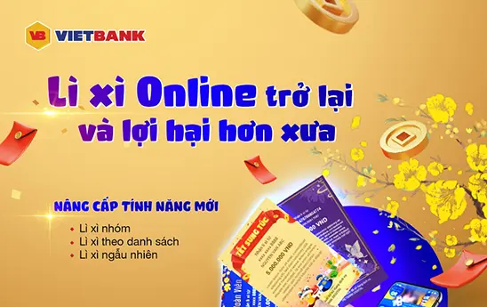Vietbank Digital đã nâng cấp tính năng lì xì online