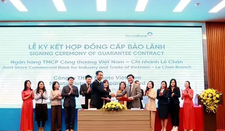 VietinBank Lê Chân ký kết hợp đồng cấp bảo lãnh trị giá 800 tỷ đồng với Công ty Minato