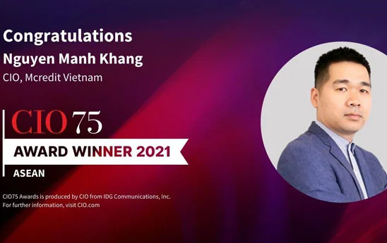 CIO Mcredit nhận giải thưởng Top 75 nhà lãnh đạo công nghệ hàng đầu Đông Nam Á và Hồng Kông