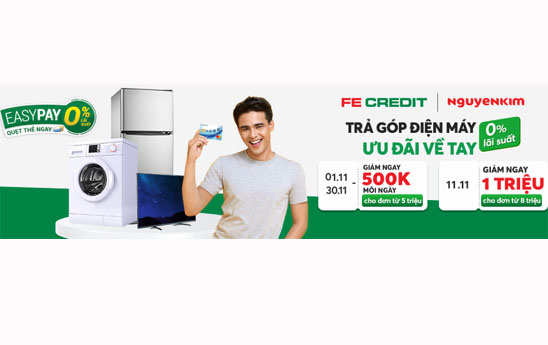 Chủ thẻ tín dụng FECREDIT được ưu đãi tại Nguyễn Kim