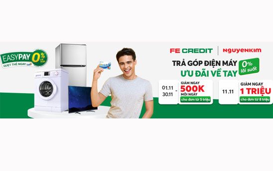 Chủ thẻ tín dụng FECREDIT được ưu đãi tại Nguyễn Kim