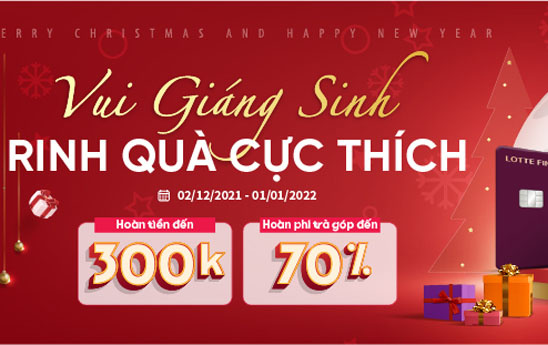 Chủ thẻ tín dụng LOTTE Finance Visa nhận quà Giáng sinh
