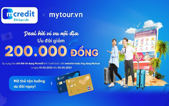 Chủ thẻ tín dụng Mcredit được giảm 10% giá đặt phòng khách sạn trong nước qua ứng dụng Mytour