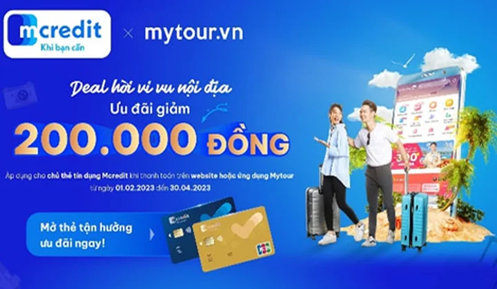 Chủ thẻ tín dụng Mcredit được giảm 10% giá đặt phòng khách sạn trong nước qua ứng dụng Mytour