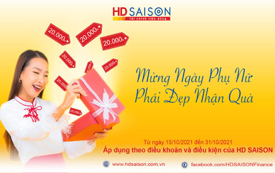 HD SAISON tặng khách hàng nữ nhận quà hấp dẫn