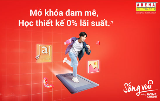 Home Credit ưu đãi học viên trả góp học phí 0% lãi suất khi học thiết kế tại Arena Multimedia