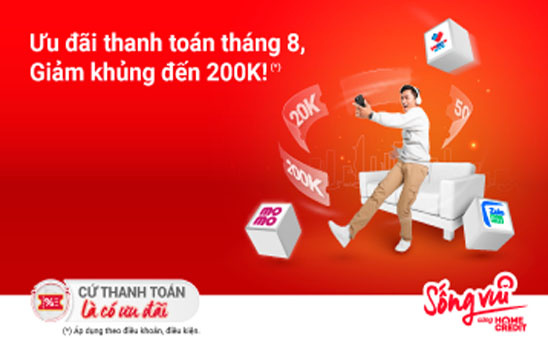 Home Credit ưu đãi khách hàng thanh toán khoản vay online
