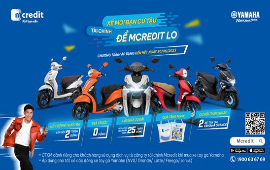 Mcredit hỗ trợ mua xe tay ga trả góp