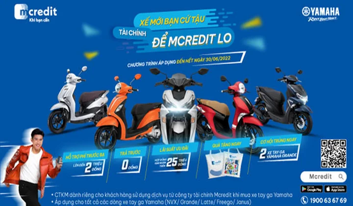 Mcredit hỗ trợ mua xe tay ga trả góp