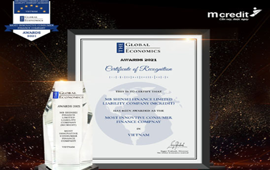 Mcredit nhận danh hiệu Công ty tài chính tiêu dùng sáng tạo nhất năm 2021