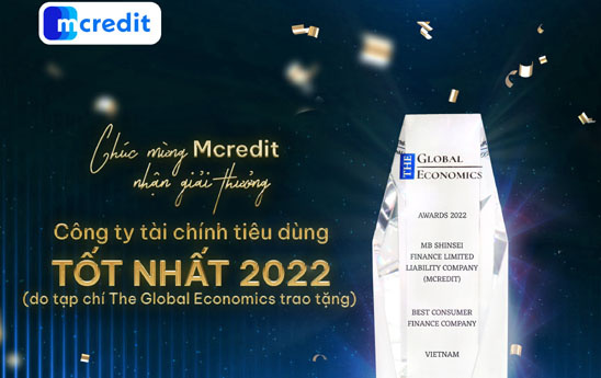 Mcredit nhận giải thưởng “công ty tài chính tiêu dùng tốt nhất 2022”