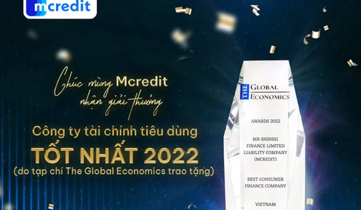 Mcredit nhận giải thưởng “công ty tài chính tiêu dùng tốt nhất 2022”