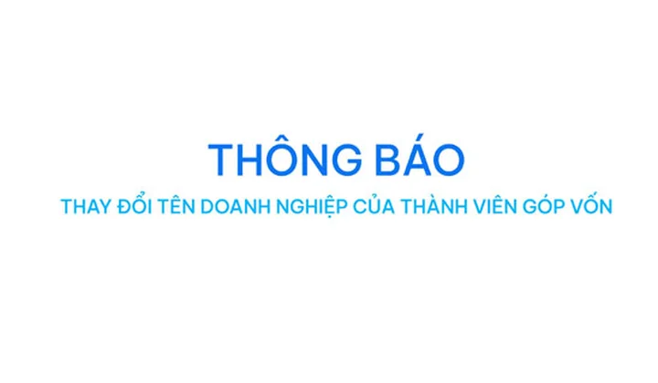 Mcredit thông báo thay đổi tên doanh nghiệp của thành viên góp vốn