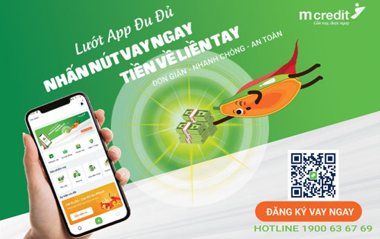 Mcredit triển khai đăng kí vay siêu nhanh trên App Đu Đủ chỉ với 3 bước