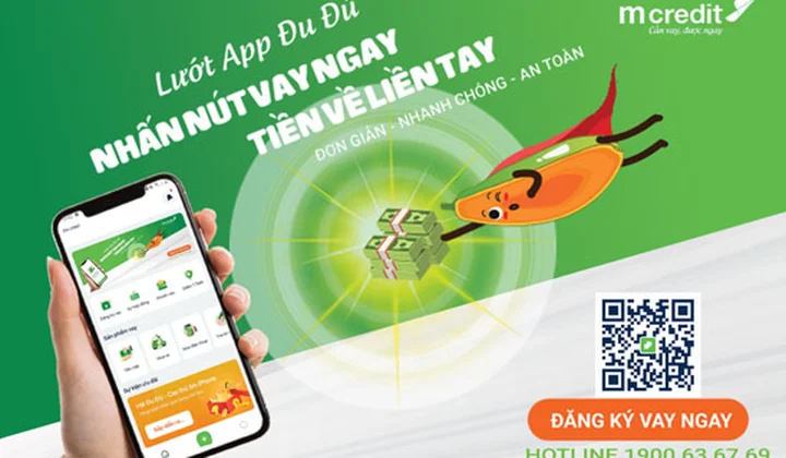 Mcredit triển khai đăng kí vay siêu nhanh trên App Đu Đủ chỉ với 3 bước