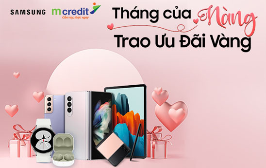 Mcredit ưu đãi chủ thẻ tín dụng mua điện thoại Samsung