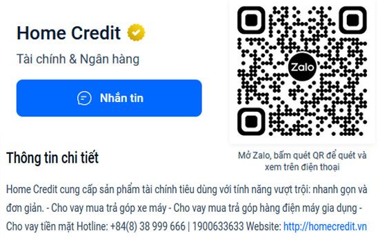 Nhấn "Quan tâm" trong trang Zalo OA của Home Credit được nhận voucher mua sắm 500.000 đồng