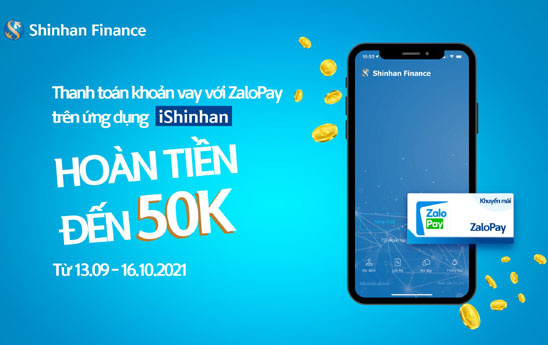 Nhận hoàn tiền khi thanh toán khoản vay trên iShinhan