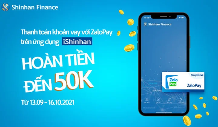 Nhận hoàn tiền khi thanh toán khoản vay trên iShinhan