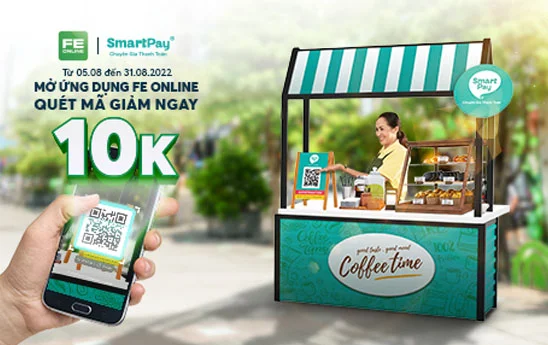 Quét mã qua FE Online được giảm ngay 10k